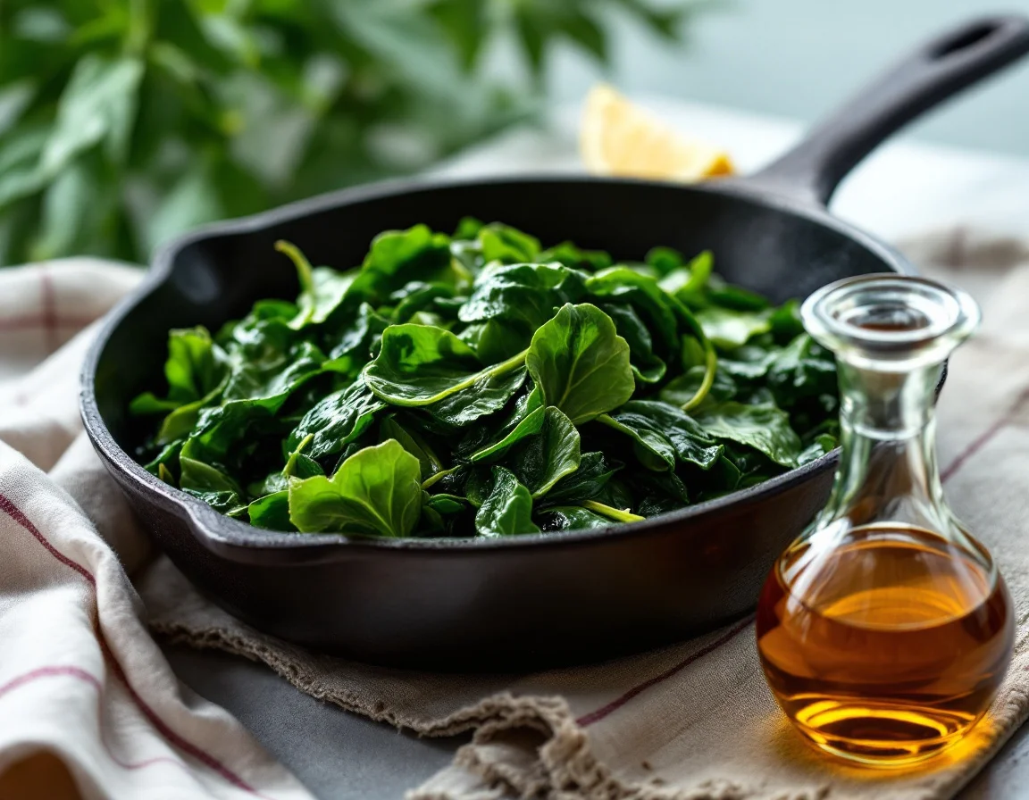 Collards with Cane Syrup and Datil Vinegar