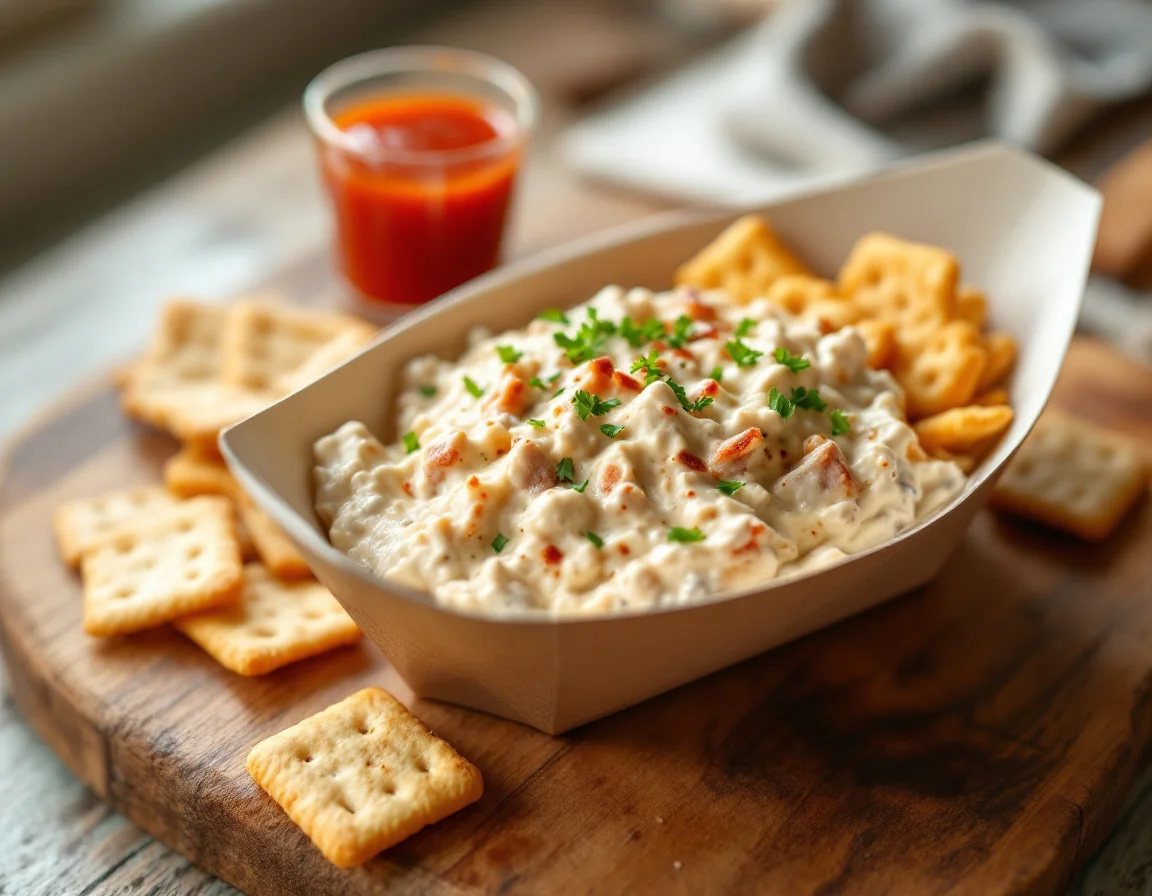 Gulf Coast Smoked Mullet Dip with Saltines and Hot Sauce